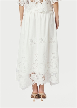 Yara long Emb skirt White Neo Noir 